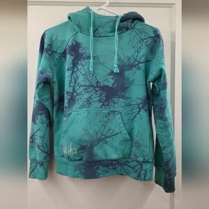 NIKITA Teal Tree Print Hoodie Women’s Size Small EUC